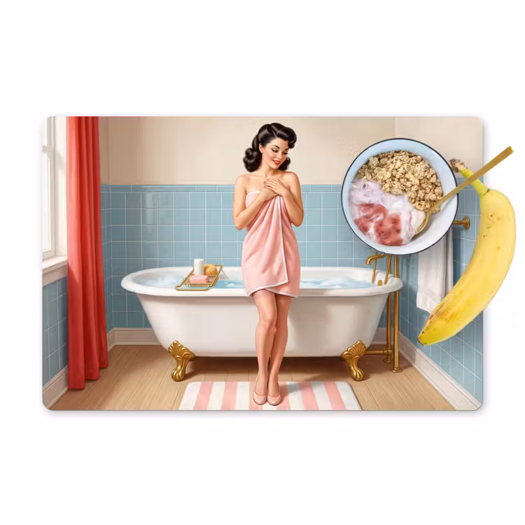 Placemat - 6 stuks - Badkamer - Vrouw - Roze — 1