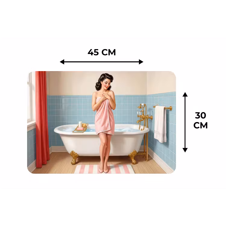 Placemat - 6 stuks - Badkamer - Vrouw - Roze — 3