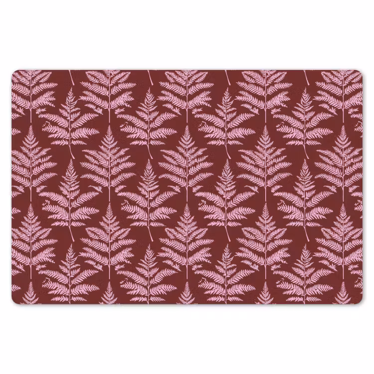Placemat - 6 stuks - Blad - Patroon - Paars — 7