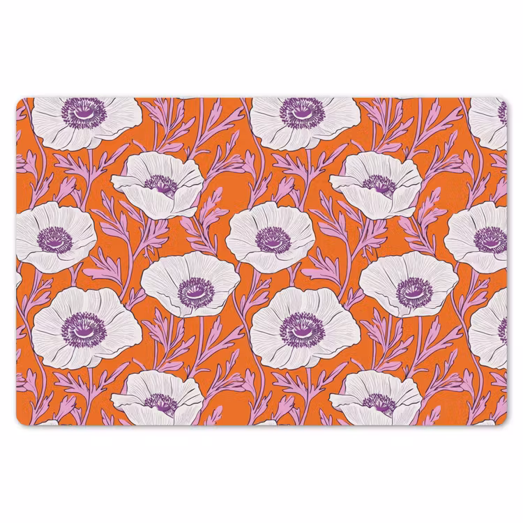 Placemat - 6 stuks - Bloemen - Grafisch - Oranje — 7
