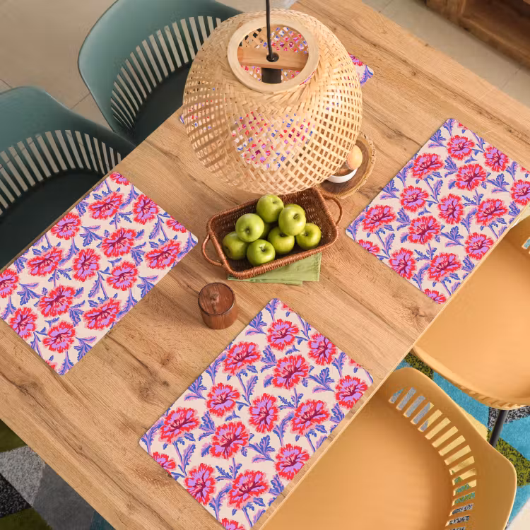 Placemat - 6 stuks - Bloemen - Patroon - Meerkleurig — 6
