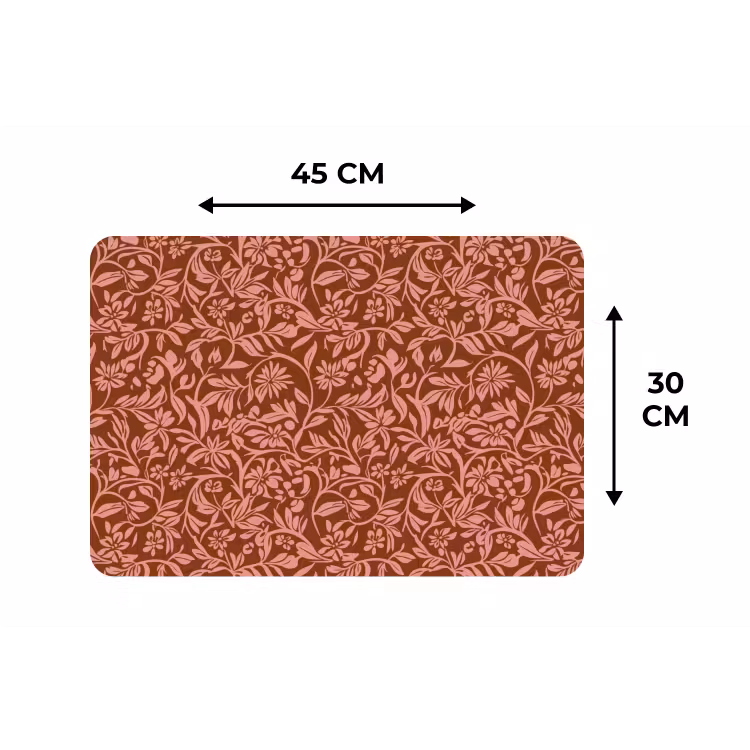 Placemat - 6 stuks - Bloemen - Print - Roze — 3