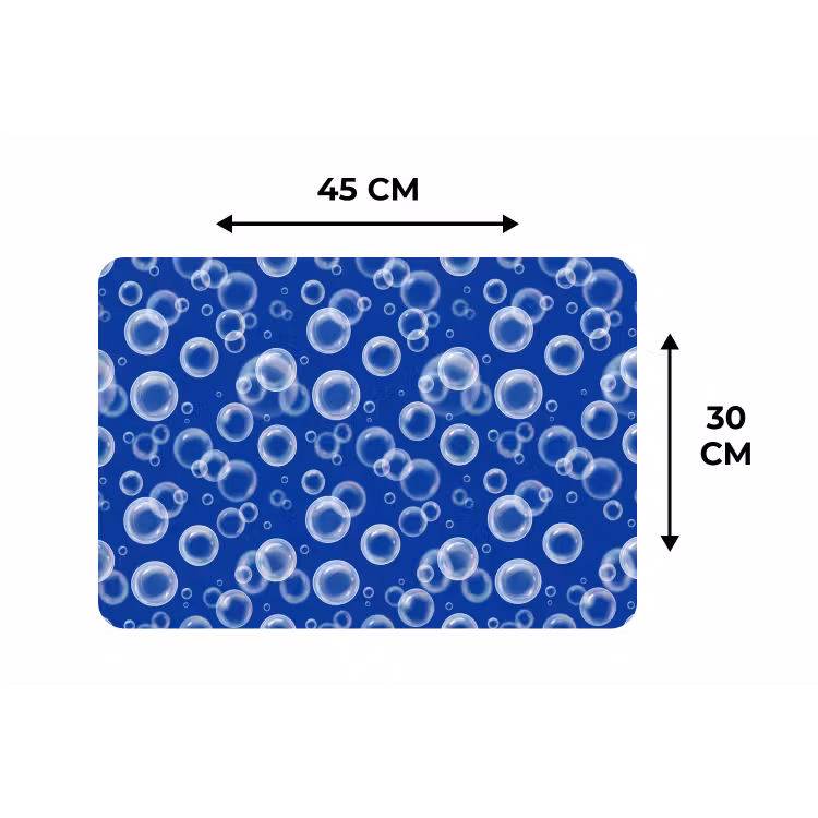 Placemat - 6 stuks - Bubbels - Patroon - Blauw — 3