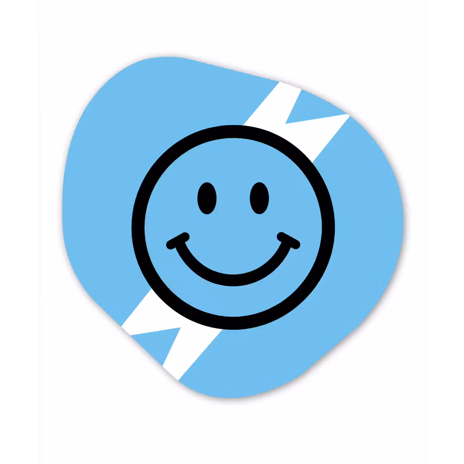 Organische vorm aluminium - Smiley - Blauw - Bliksem — 1