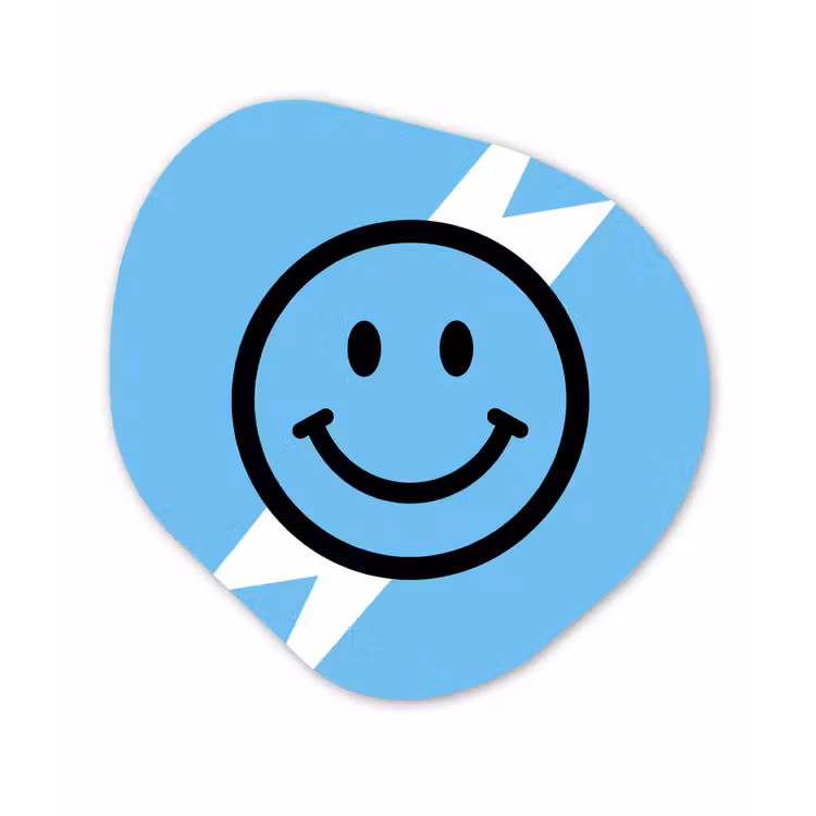 Organische vorm aluminium - Smiley - Blauw - Bliksem — 1
