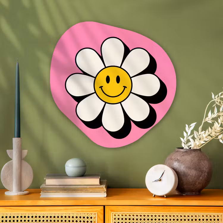 Organische vorm aluminium - Smiley - Bloem - Roze — 2