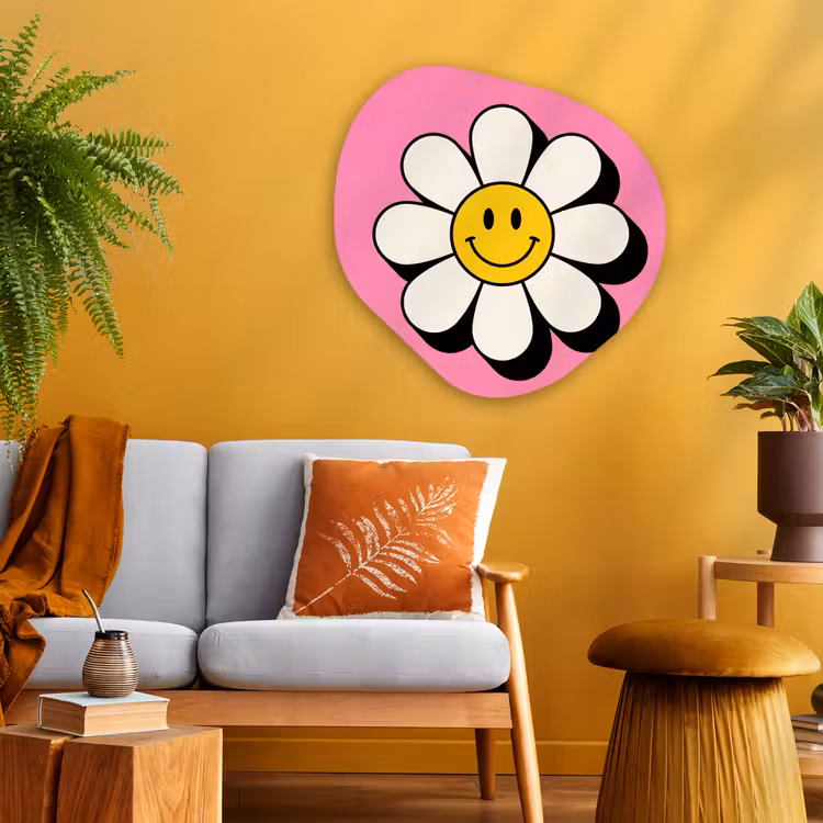 Organische vorm aluminium - Smiley - Bloem - Roze — 3