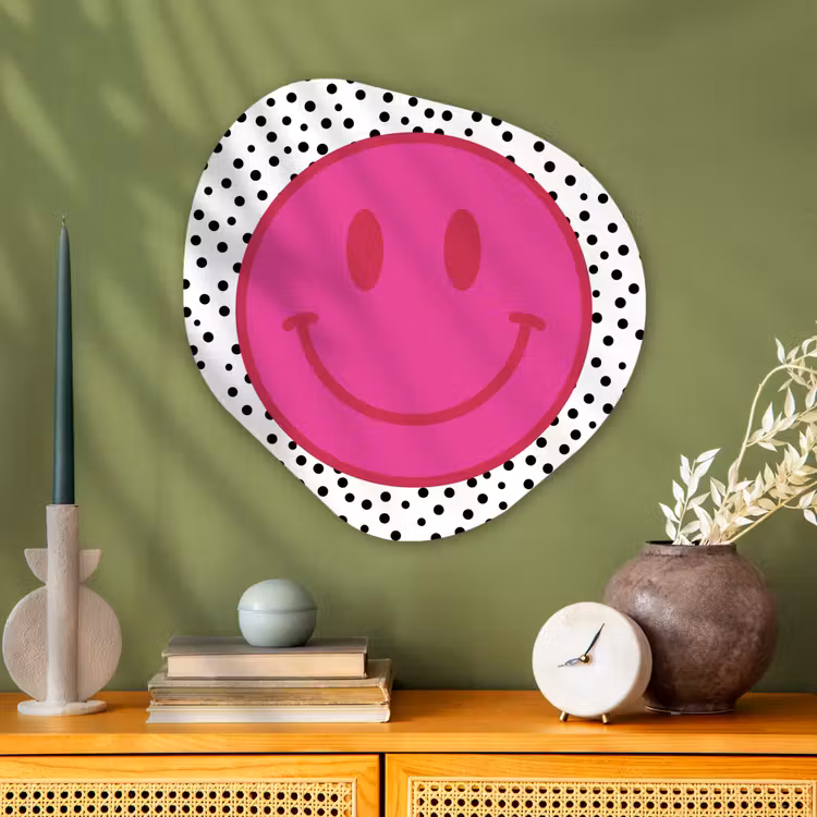 Organische vorm aluminium - Smiley - Roze - Stippen — 2