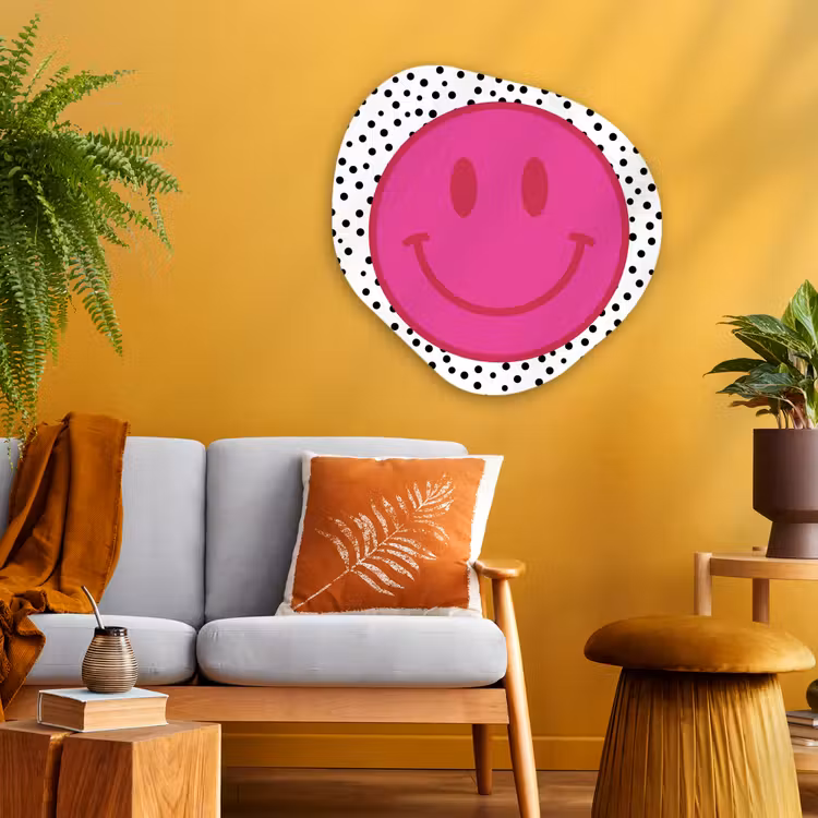 Organische vorm aluminium - Smiley - Roze - Stippen — 3