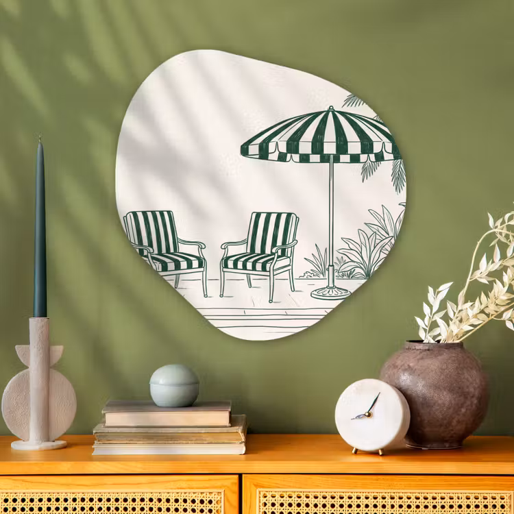 Organische vorm aluminium - Terras - Illustratie - Groen — 2