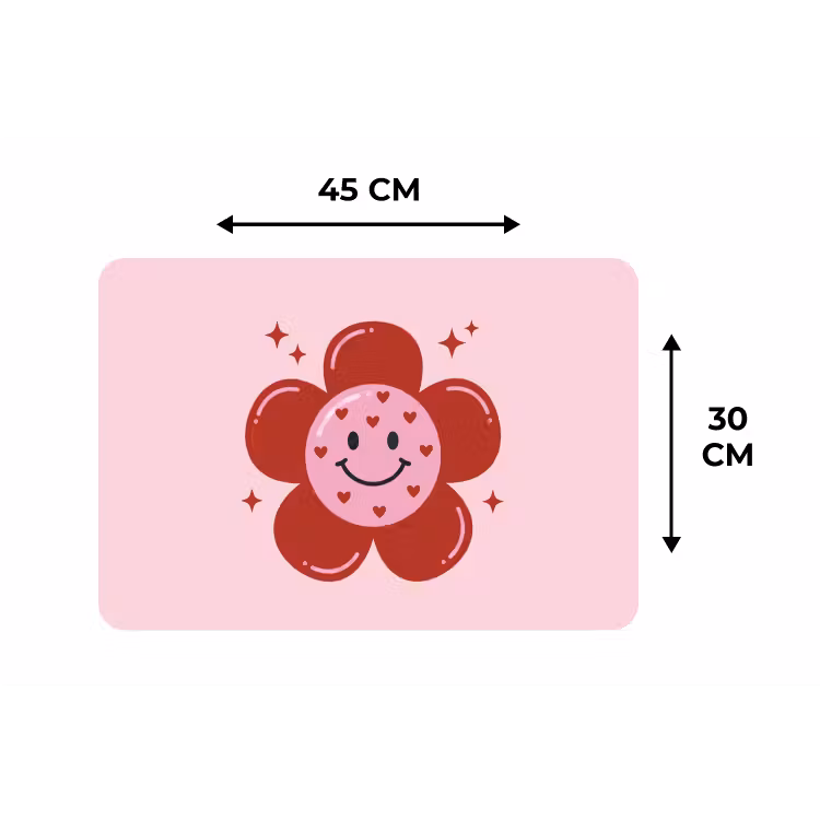 Placemat - 6 stuks - Bloem - Roze - Hartjes — 3
