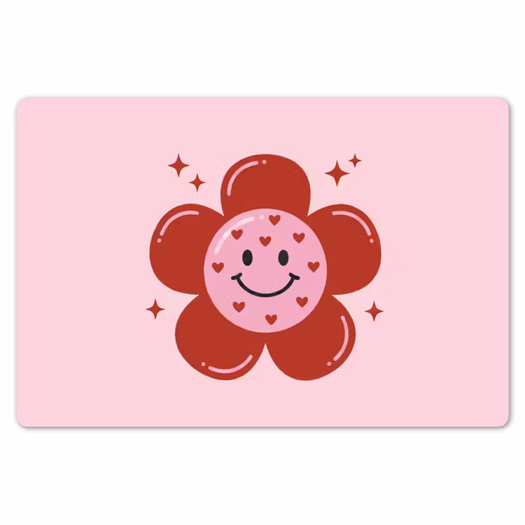 Placemat - 6 stuks - Bloem - Roze - Hartjes — 7
