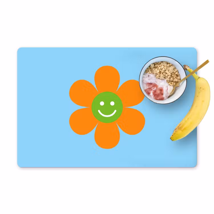 Placemat - 6 stuks - Bloem - Smiley - Kleurrijk — 1