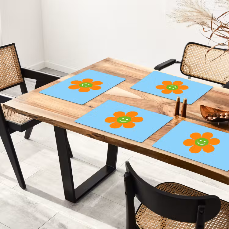 Placemat - 6 stuks - Bloem - Smiley - Kleurrijk — 5