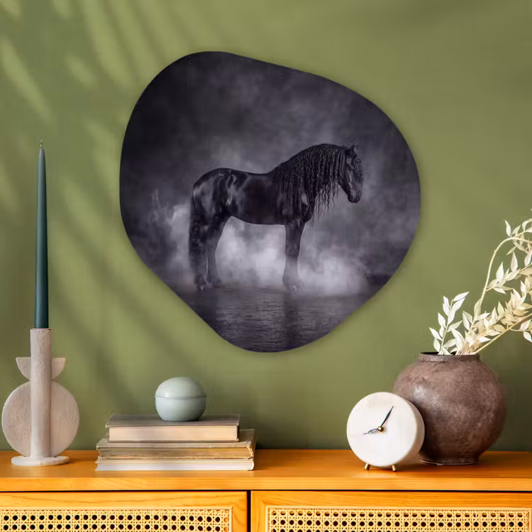 Organische vorm aluminium - Paard - Magisch - Zwart — 2