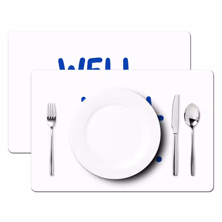 Placemat - 6 stuks - Blauw - Quote - Wit — 2