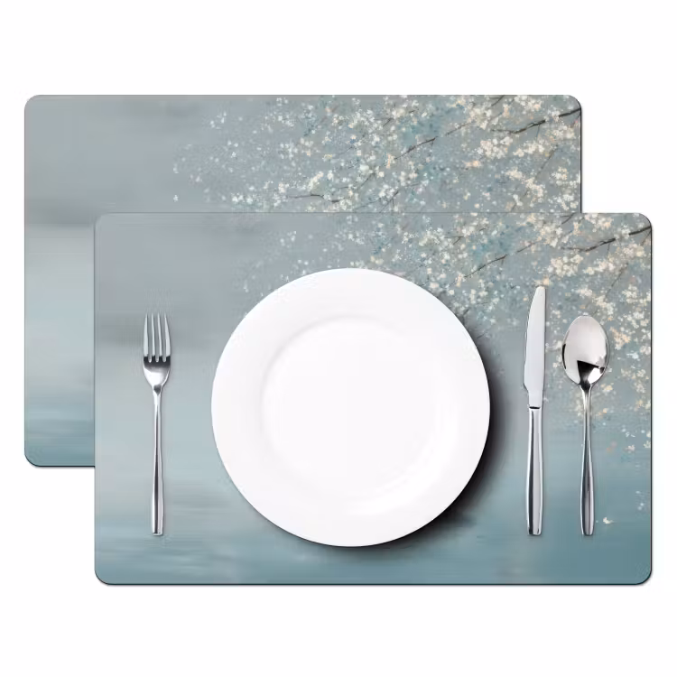 Placemat - 6 stuks - Bloesems - Minimalistisch - Wateroppervlak - Boot — 2