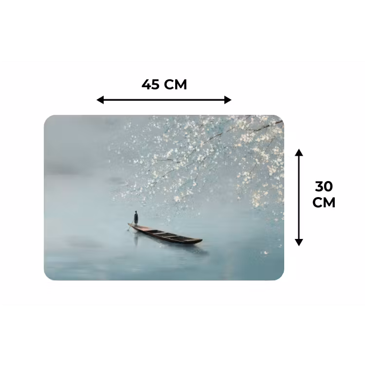Placemat - 6 stuks - Bloesems - Minimalistisch - Wateroppervlak - Boot — 3