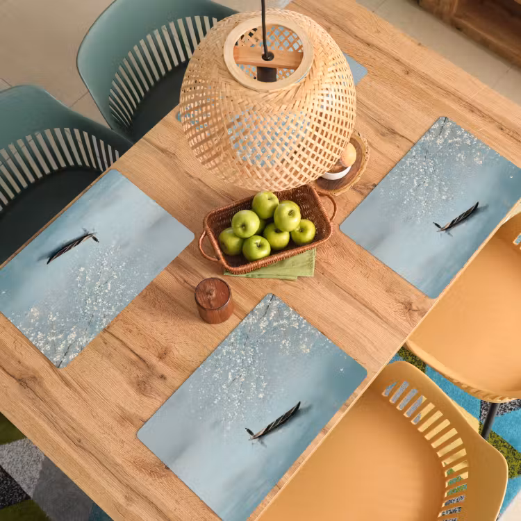Placemat - 6 stuks - Bloesems - Minimalistisch - Wateroppervlak - Boot — 6