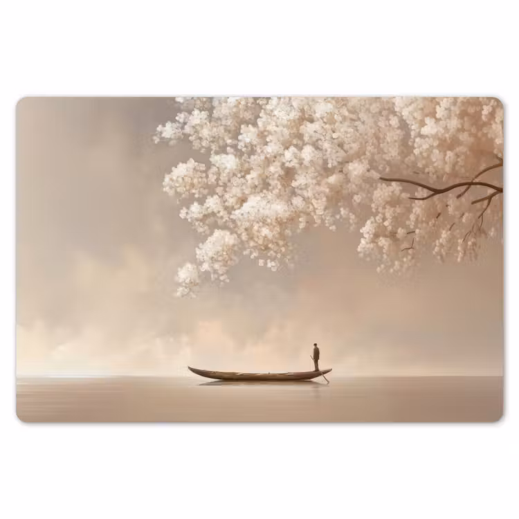 Placemat - 6 stuks - Bloesems - Wit - Boot - Minimalistisch — 7