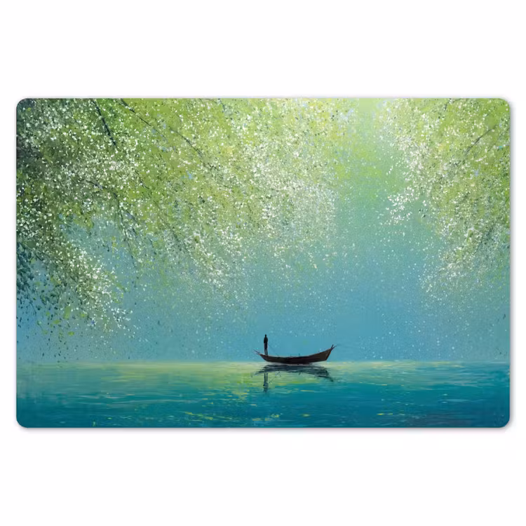 Placemat - 6 stuks - Bootje - Water - Bladeren - Bloesems — 7