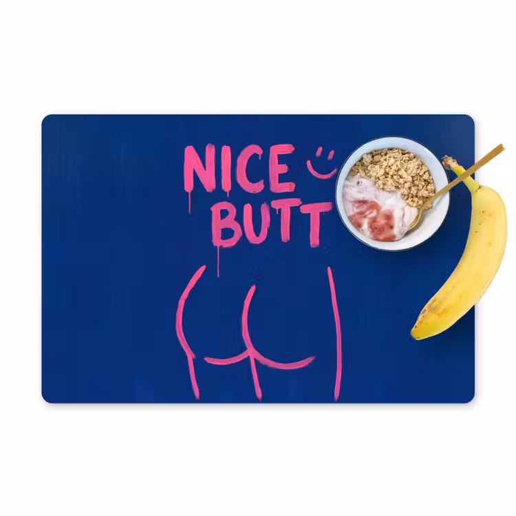 Placemat - 6 stuks - Brutaal - Grappig - Blauw — 1