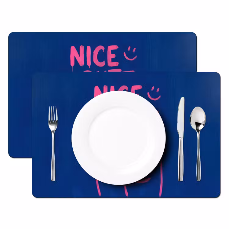 Placemat - 6 stuks - Brutaal - Grappig - Blauw — 2