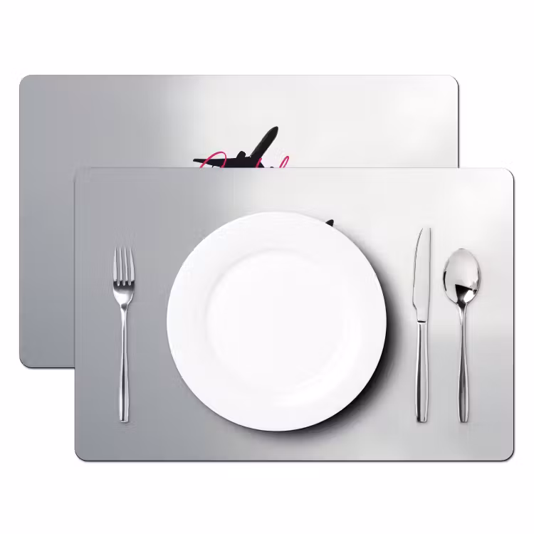 Placemat - 6 stuks - Catch flights not feelings - Vliegtuig - Roze — 2