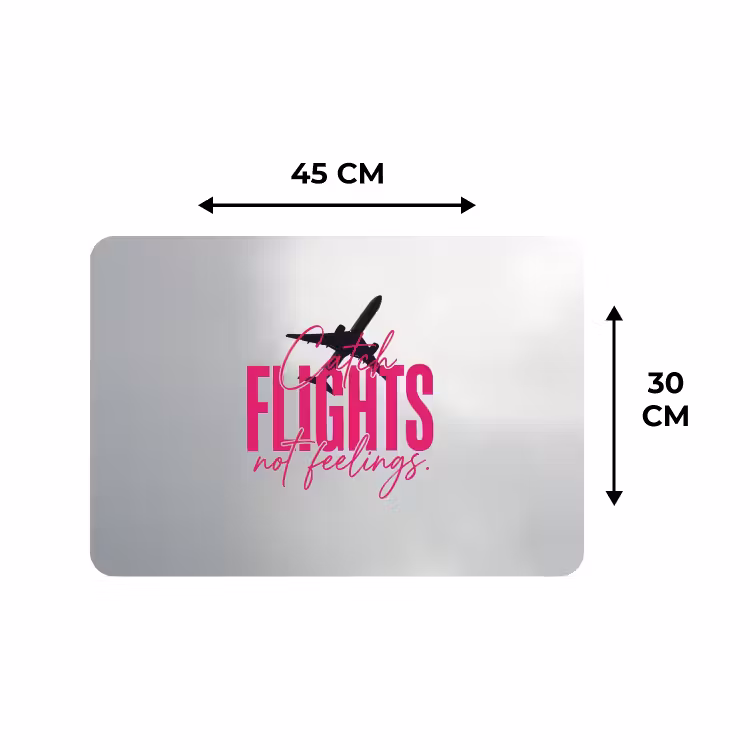 Placemat - 6 stuks - Catch flights not feelings - Vliegtuig - Roze — 3