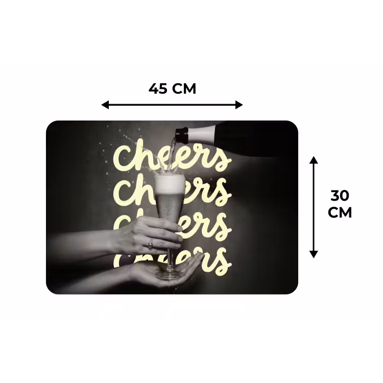 Placemat - 6 stuks - Cheers - Wijn - Zwart - Wit — 3