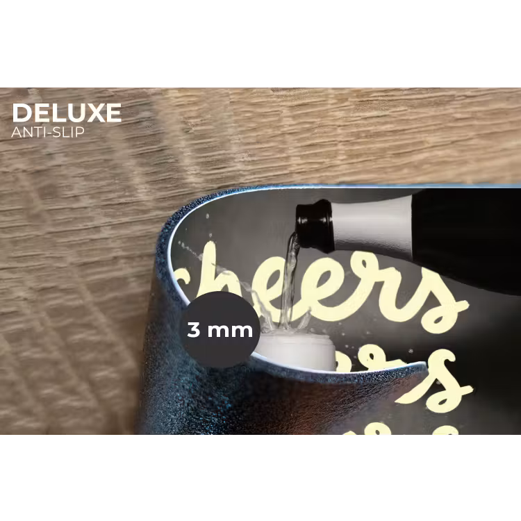 Placemat - 6 stuks - Cheers - Wijn - Zwart - Wit — 4