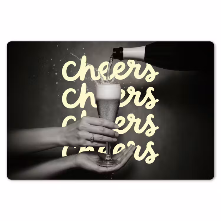 Placemat - 6 stuks - Cheers - Wijn - Zwart - Wit — 7