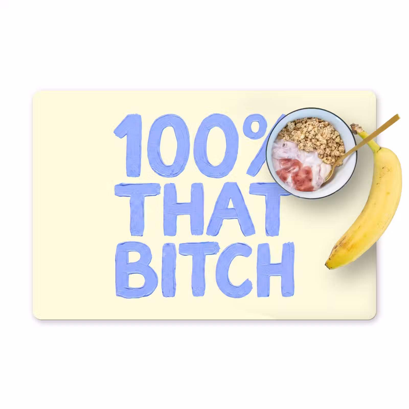 Placemat - 6 stuks - 100% that bitch - Blauw - Wit — 1
