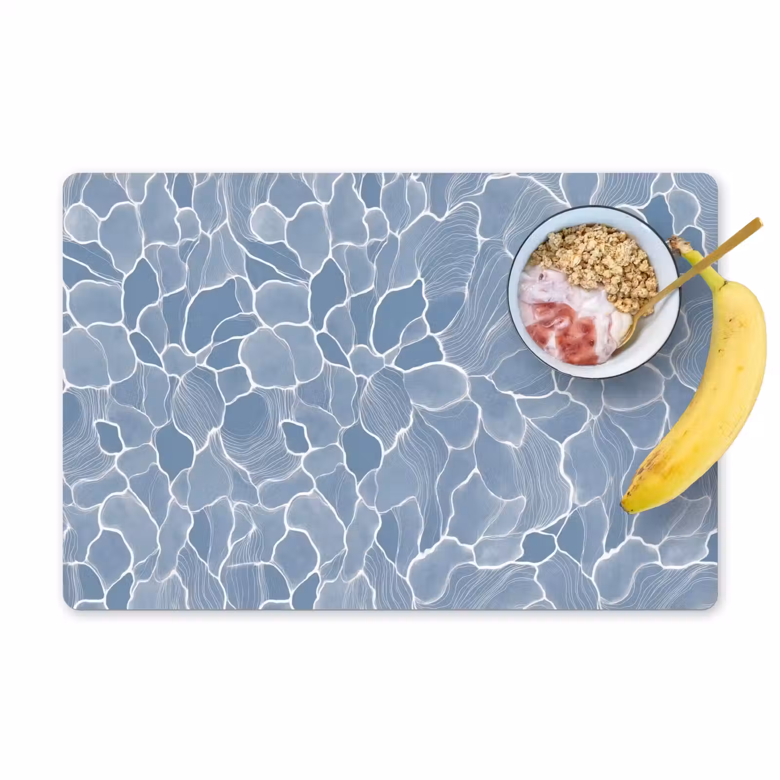 Placemat - 6 stuks - Abstract - Blauw - Bladeren — 1