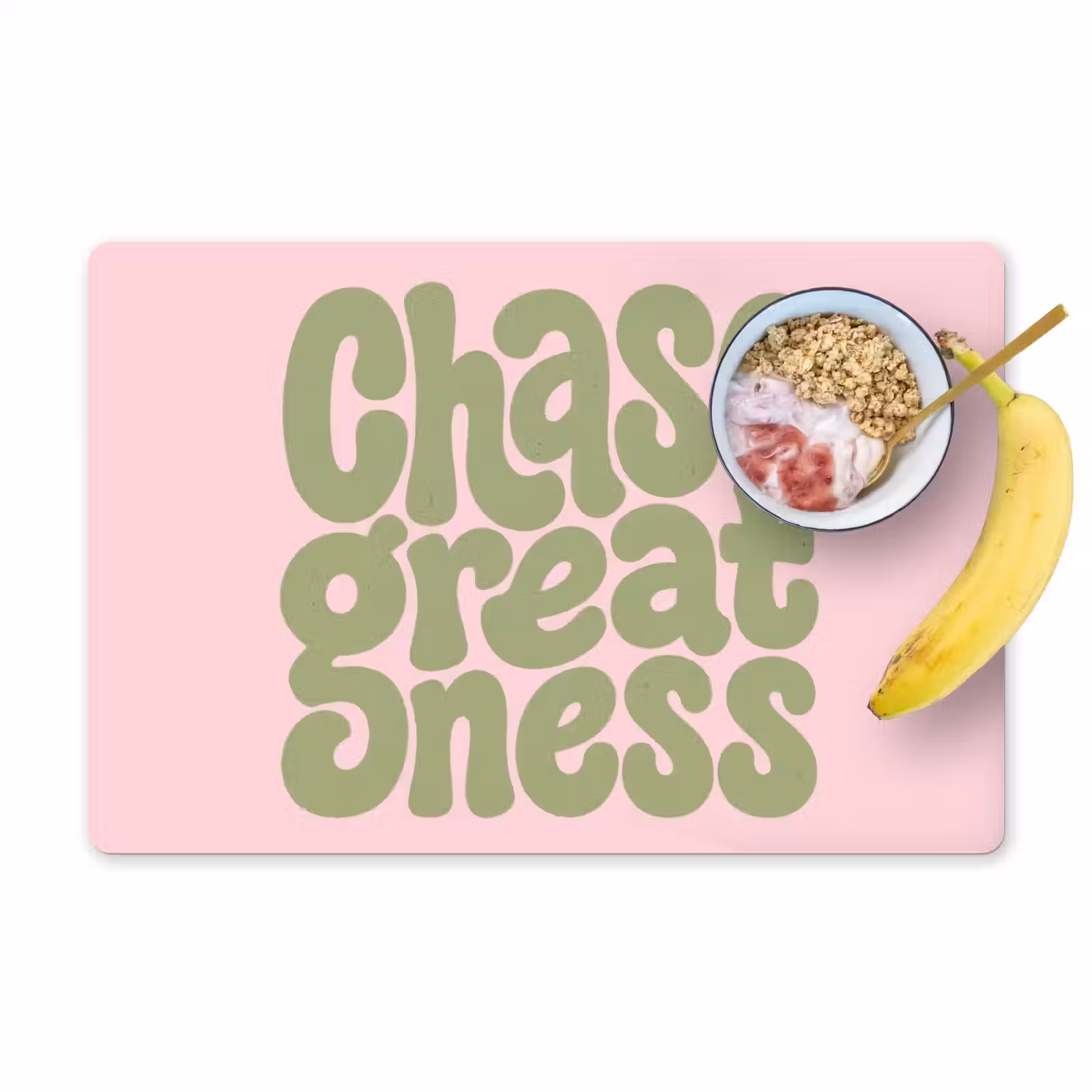 Placemat - 6 stuks - Chase greatness - Groen - Roze - Retro — 1