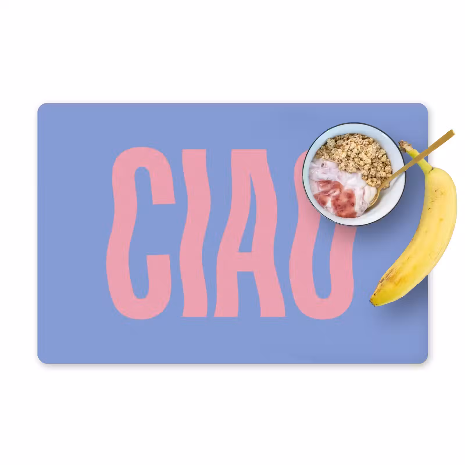 Placemat - 6 stuks - Ciao - Roze - Blauw - Golvend — 1
