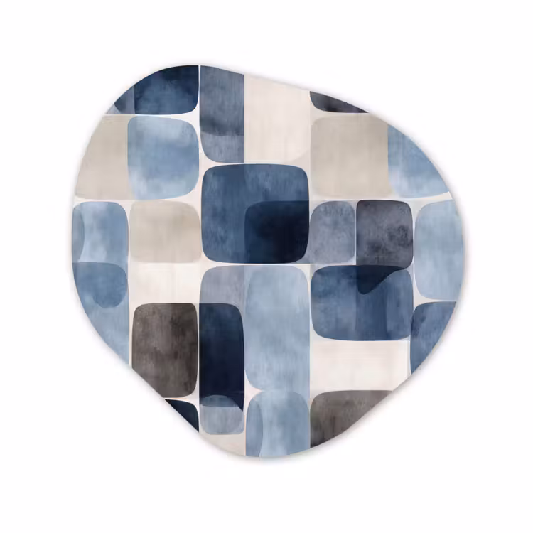Organische vorm aluminium - Patroon - Blauw - Vierkanten — 1