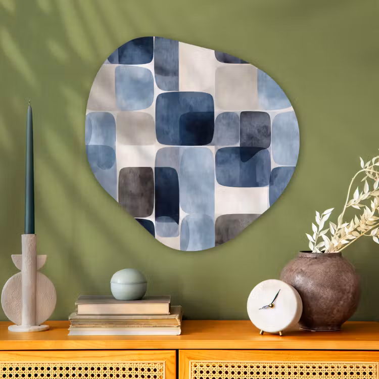Organische vorm aluminium - Patroon - Blauw - Vierkanten — 2