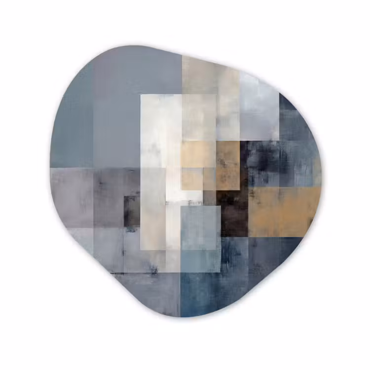 Organische vorm aluminium - Rechthoeken - Abstract - Blauw — 1