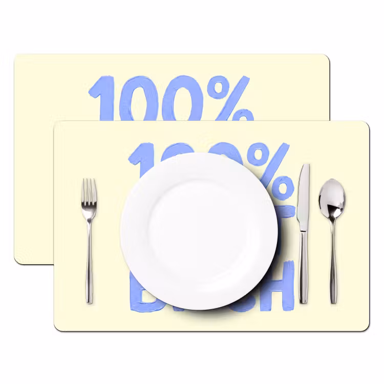 Placemat - 6 stuks - 100% that bitch - Blauw - Wit — 2