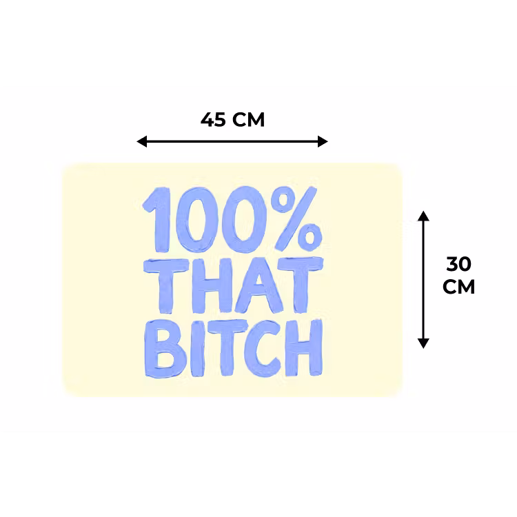 Placemat - 6 stuks - 100% that bitch - Blauw - Wit — 3