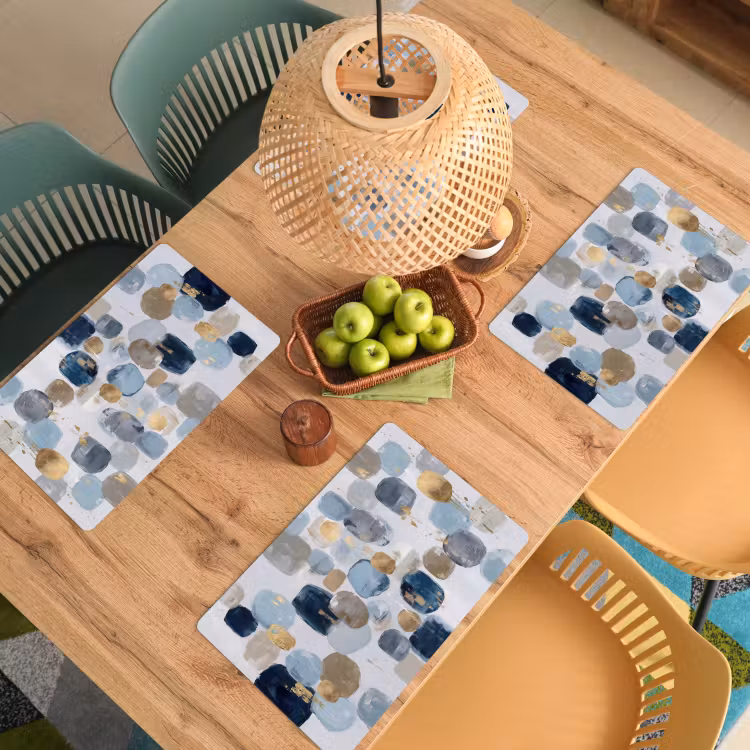 Placemat - 6 stuks - Abstract - Goud - Vormen — 6
