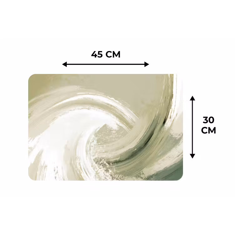 Placemat - 6 stuks - Abstract - Penseelstreken - Golven - Groen — 3