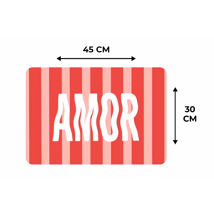 Placemat - 6 stuks - Amor - Strepen - Rood - Roze — 3
