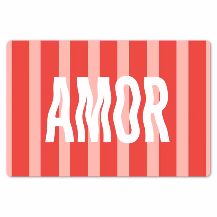 Placemat - 6 stuks - Amor - Strepen - Rood - Roze — 7