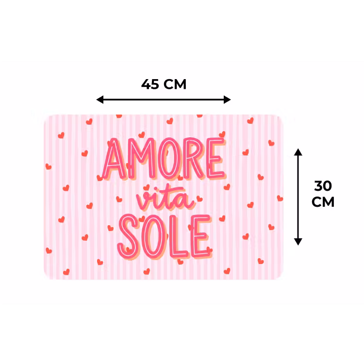 Placemat - 6 stuks - Amore vita sole - Roze - Hartjes — 3