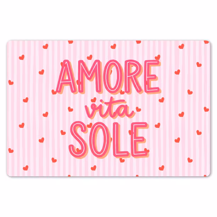 Placemat - 6 stuks - Amore vita sole - Roze - Hartjes — 7