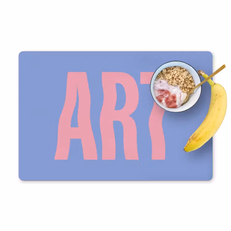 Placemat - 6 stuks - Art - Roze - Blauw — 1