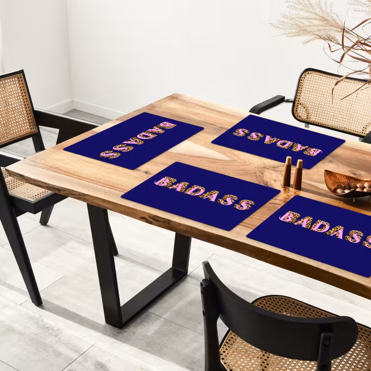 Placemat - 6 stuks - Badass - Panterpint - Schaduw - Roze — 5