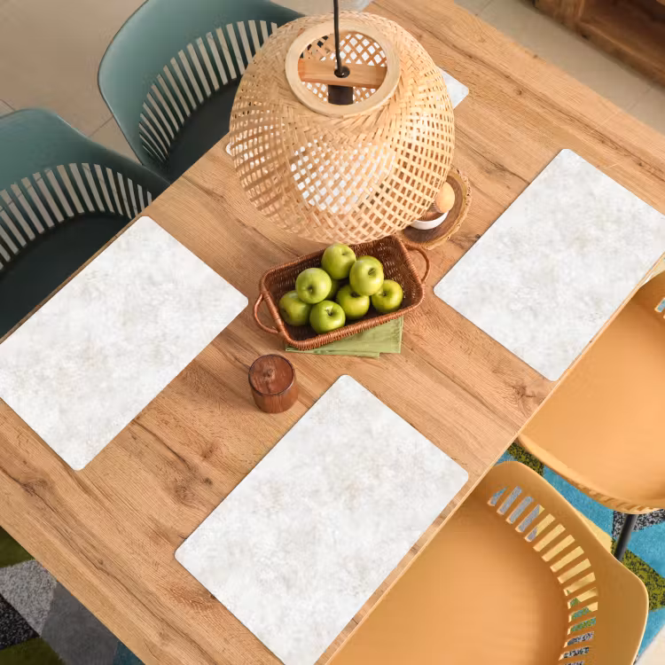 Placemat - 6 stuks - Beige - Marmer - Aders — 6